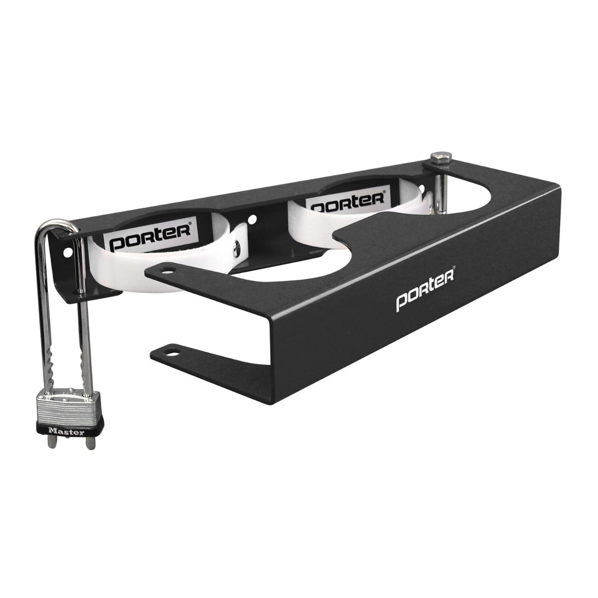 Porter Athletic Storage Rack Locking Clamp Locking mechanism shown combined with Wall Storage Rack 825 (sold separately)