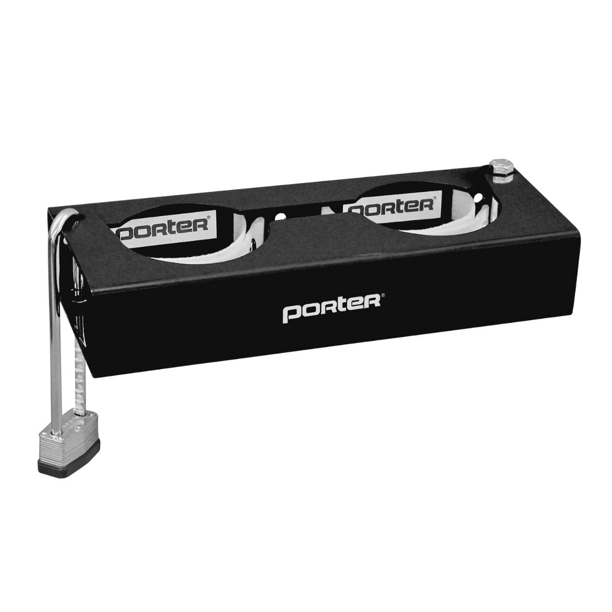 Porter Athletic Storage Rack Locking Clamp Locking mechanism shown combined with Wall Storage Rack 825 (sold separately)