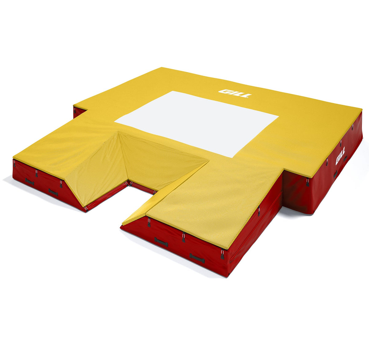 Gill Athletics S1 Pole Vault Landing System (20' X 20' 2.5" X 28") Red, Yellow Gold