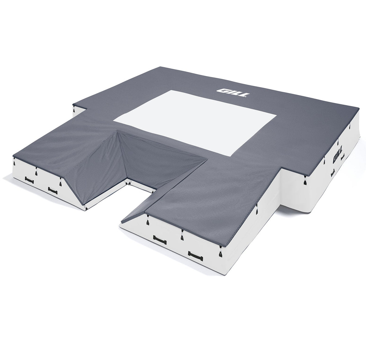 Gill Athletics S1 Pole Vault Landing System (20' X 20' 2.5" X 28") White, Navy Blue