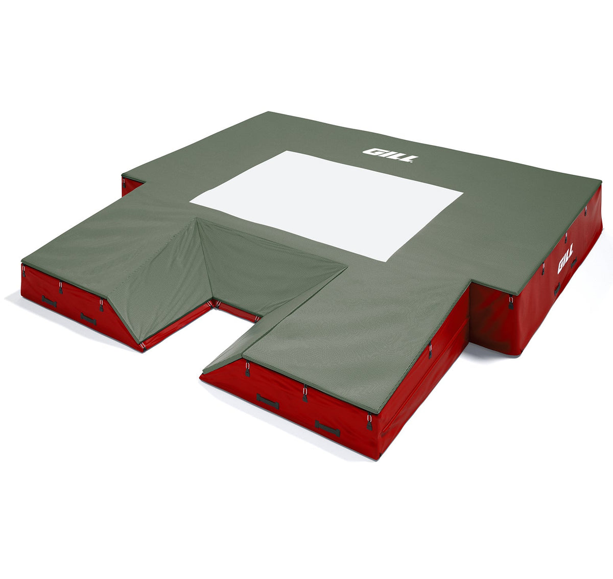 Gill Athletics S1 Pole Vault Landing System (20' X 20' 2.5" X 28") Red, Dark Green