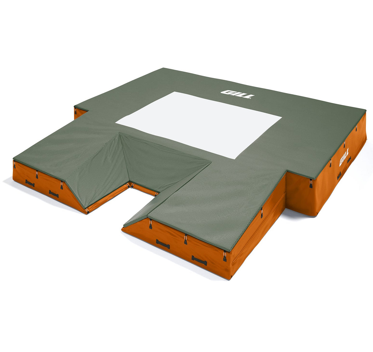 Gill Athletics S1 Pole Vault Landing System (20' X 20' 2.5" X 28") Orange, Dark Green