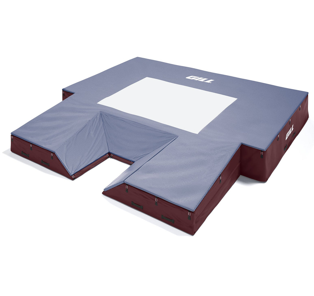 Gill Athletics S1 Pole Vault Landing System (20' X 20' 2.5" X 28") Maroon, Royal Blue