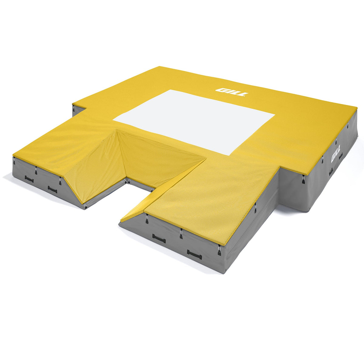 Gill Athletics S1 Pole Vault Landing System (20' X 20' 2.5" X 28") Gray, Yellow Gold