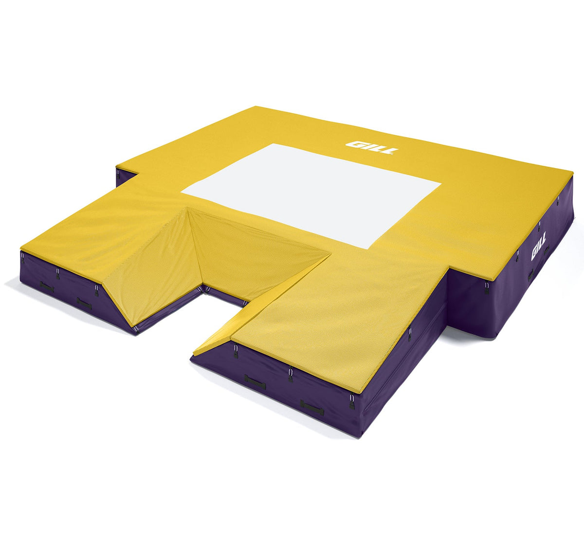 Gill Athletics S1 Pole Vault Landing System (20' X 20' 2.5" X 28") Purple, Yellow Gold