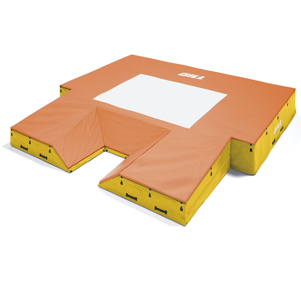 Gill Athletics S1 Pole Vault Landing System (20' X 20' 2.5" X 28") Yellow Gold, Orange