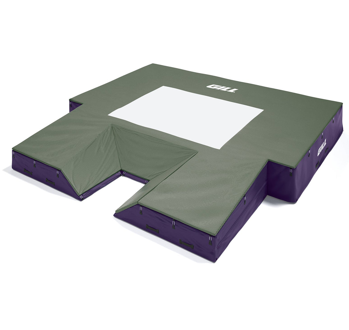 Gill Athletics S1 Pole Vault Landing System (20' X 20' 2.5" X 28") Purple, Dark Green