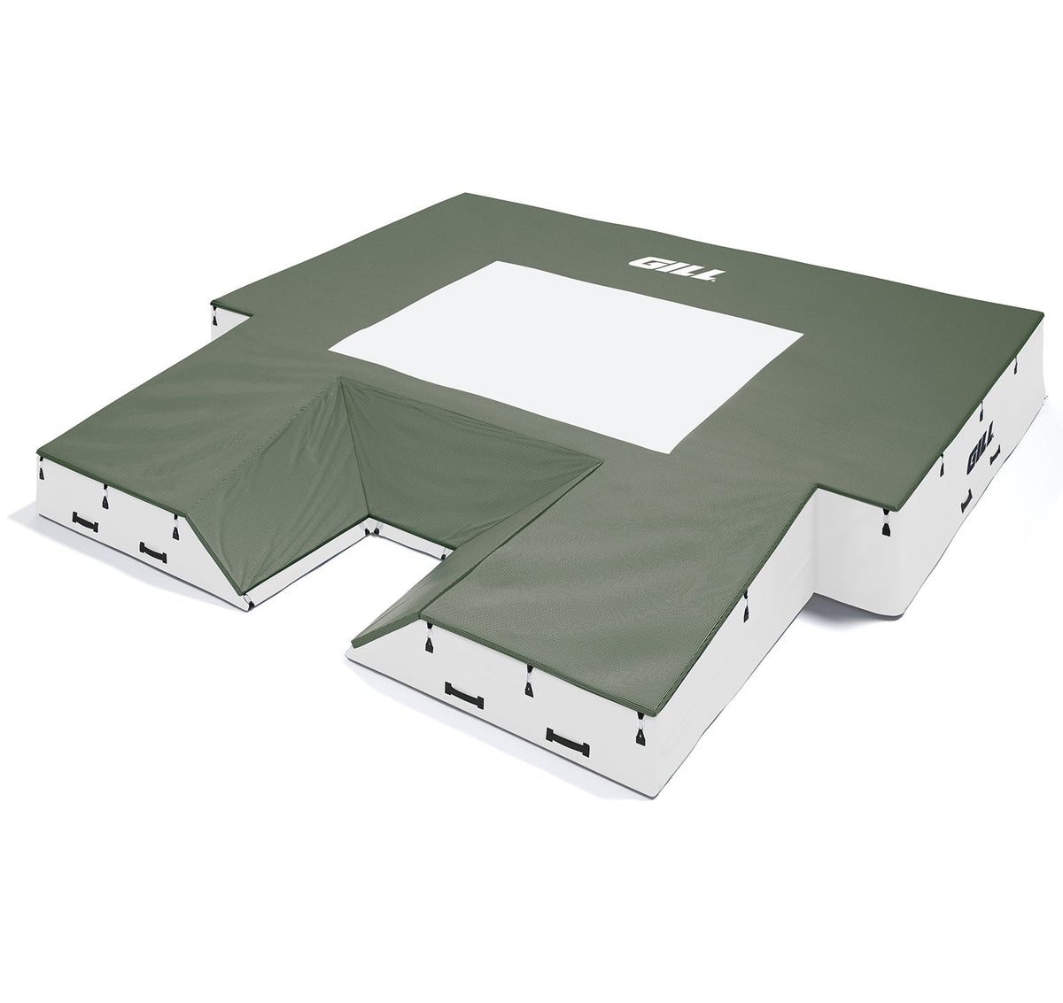 Gill Athletics S1 Pole Vault Landing System (20' X 20' 2.5" X 28") White, Dark Green