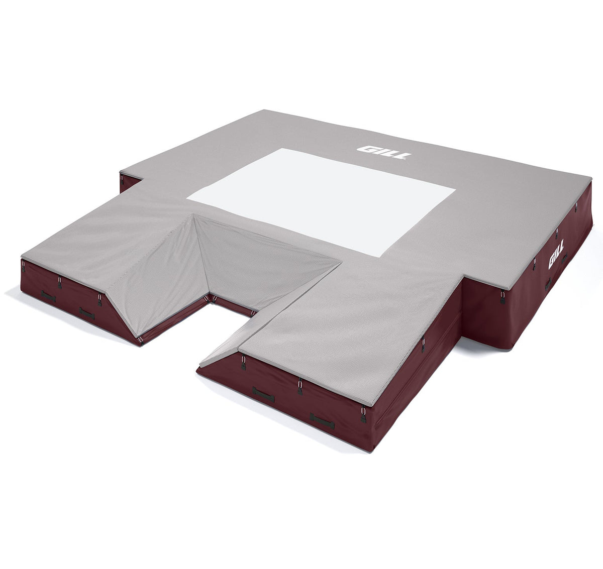 Gill Athletics S1 Pole Vault Landing System (20' X 20' 2.5" X 28") Maroon, Gray