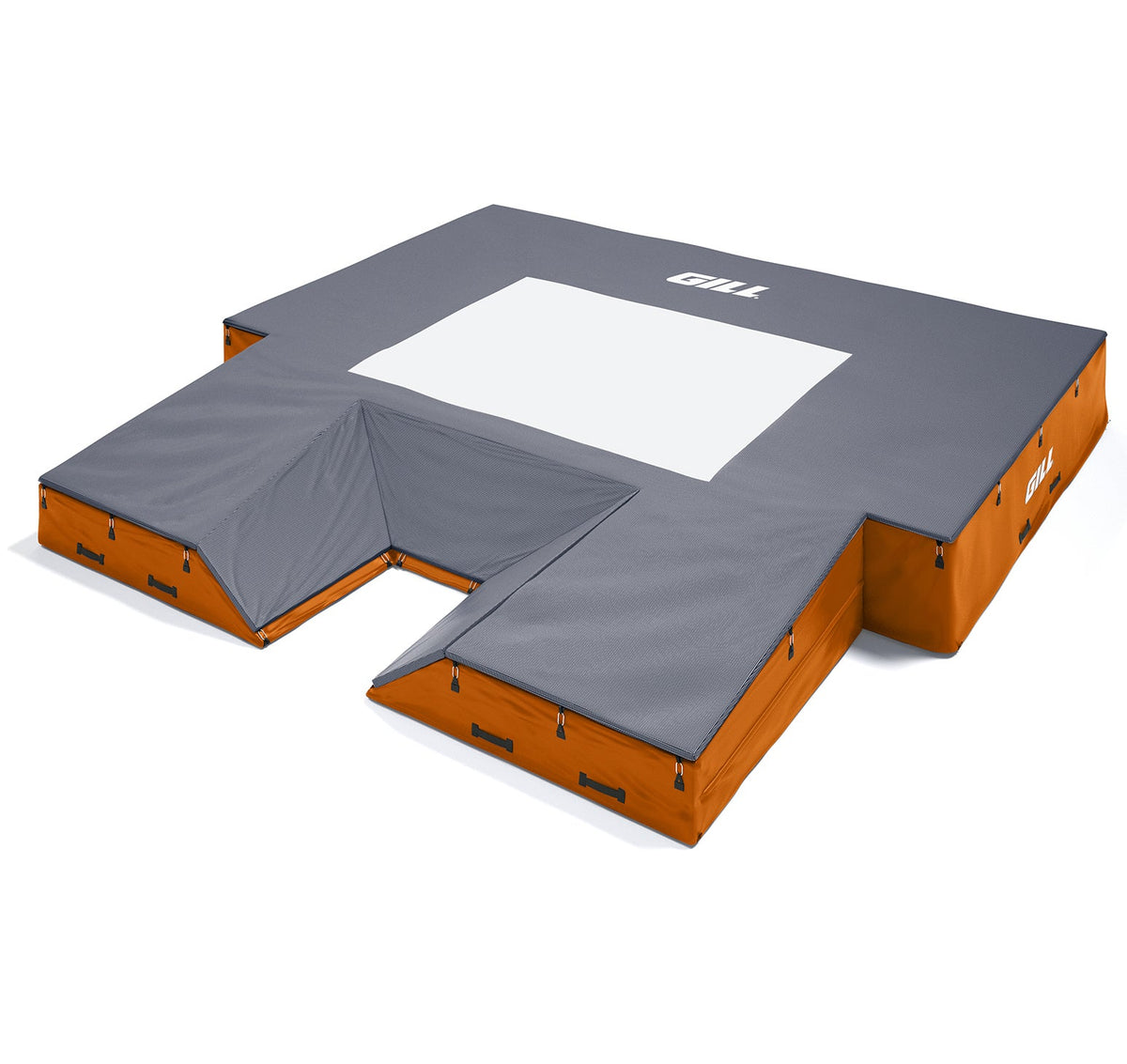 Gill Athletics S1 Pole Vault Landing System (20' X 20' 2.5" X 28") Orange, Navy Blue