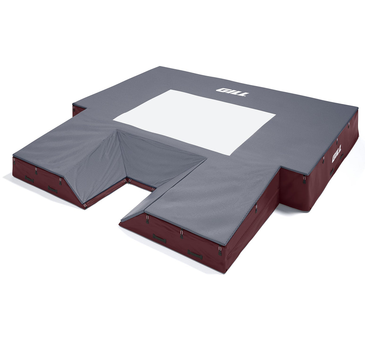 Gill Athletics S1 Pole Vault Landing System (20' X 20' 2.5" X 28") Maroon, Navy Blue