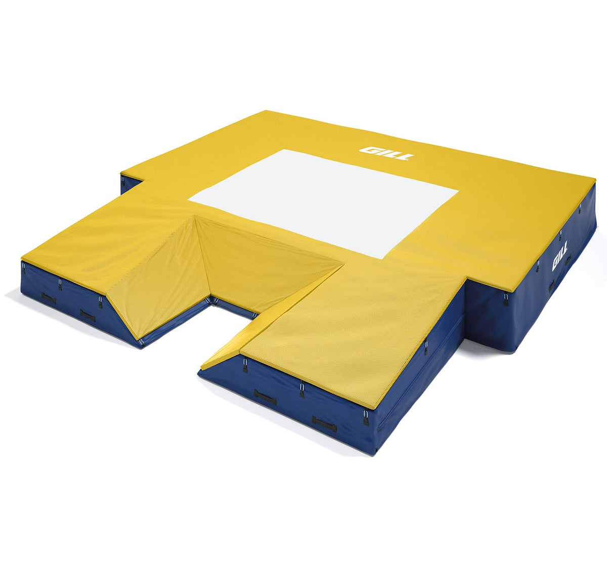 Gill Athletics S1 Pole Vault Landing System (20' X 20' 2.5" X 28") Royal Blue, Yellow Gold