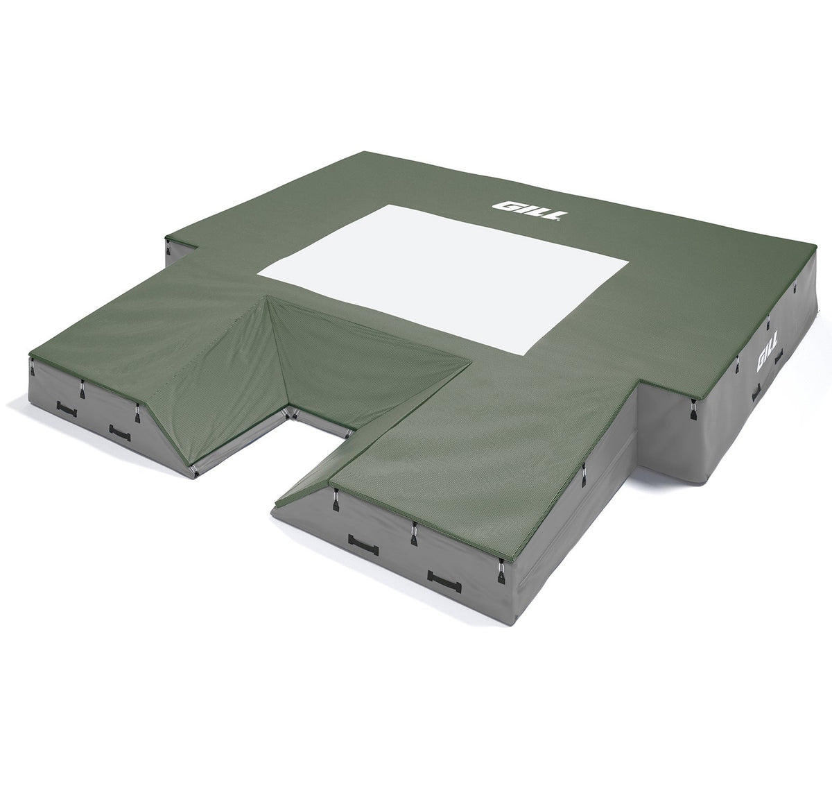 Gill Athletics S1 Pole Vault Landing System (20' X 20' 2.5" X 28") Gray, Dark Green