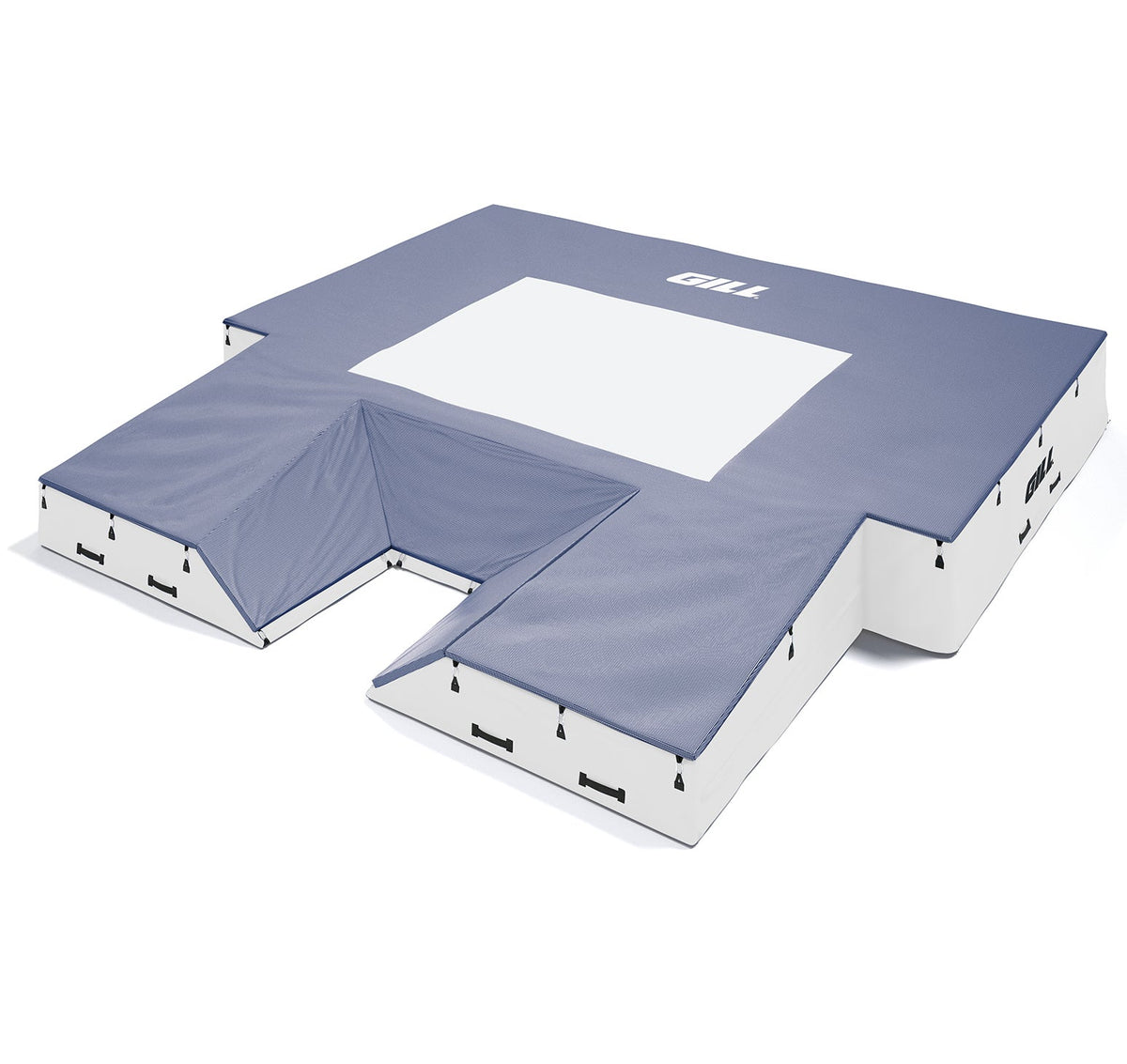 Gill Athletics S1 Pole Vault Landing System (20' X 20' 2.5" X 28") White, Royal Blue