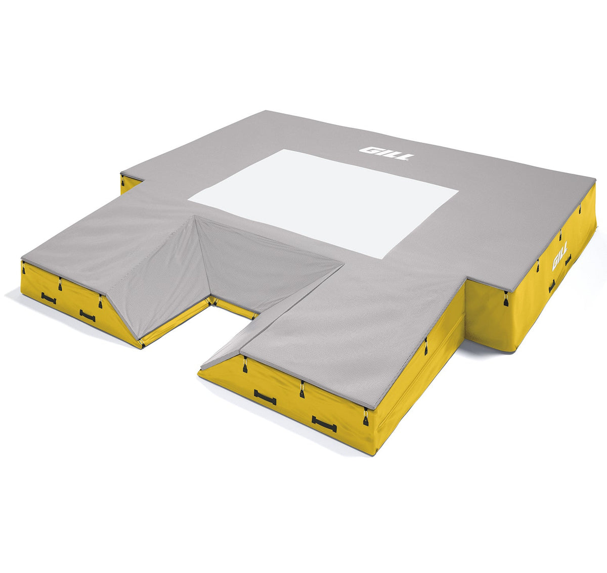 Gill Athletics S1 Pole Vault Landing System (20' X 20' 2.5" X 28") Yellow Gold, Gray
