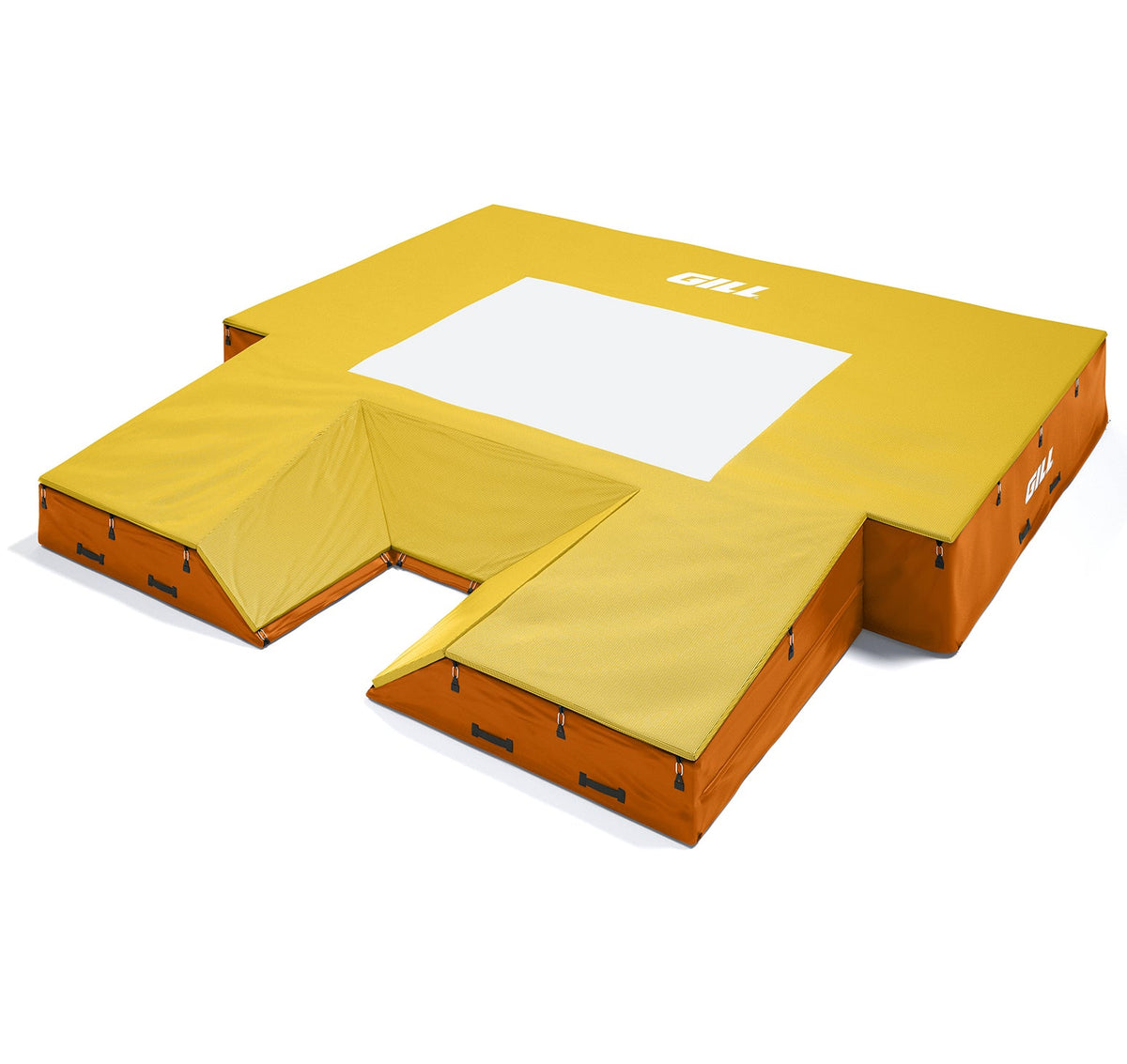 Gill Athletics S1 Pole Vault Landing System (20' X 20' 2.5" X 28") Orange, Yellow Gold