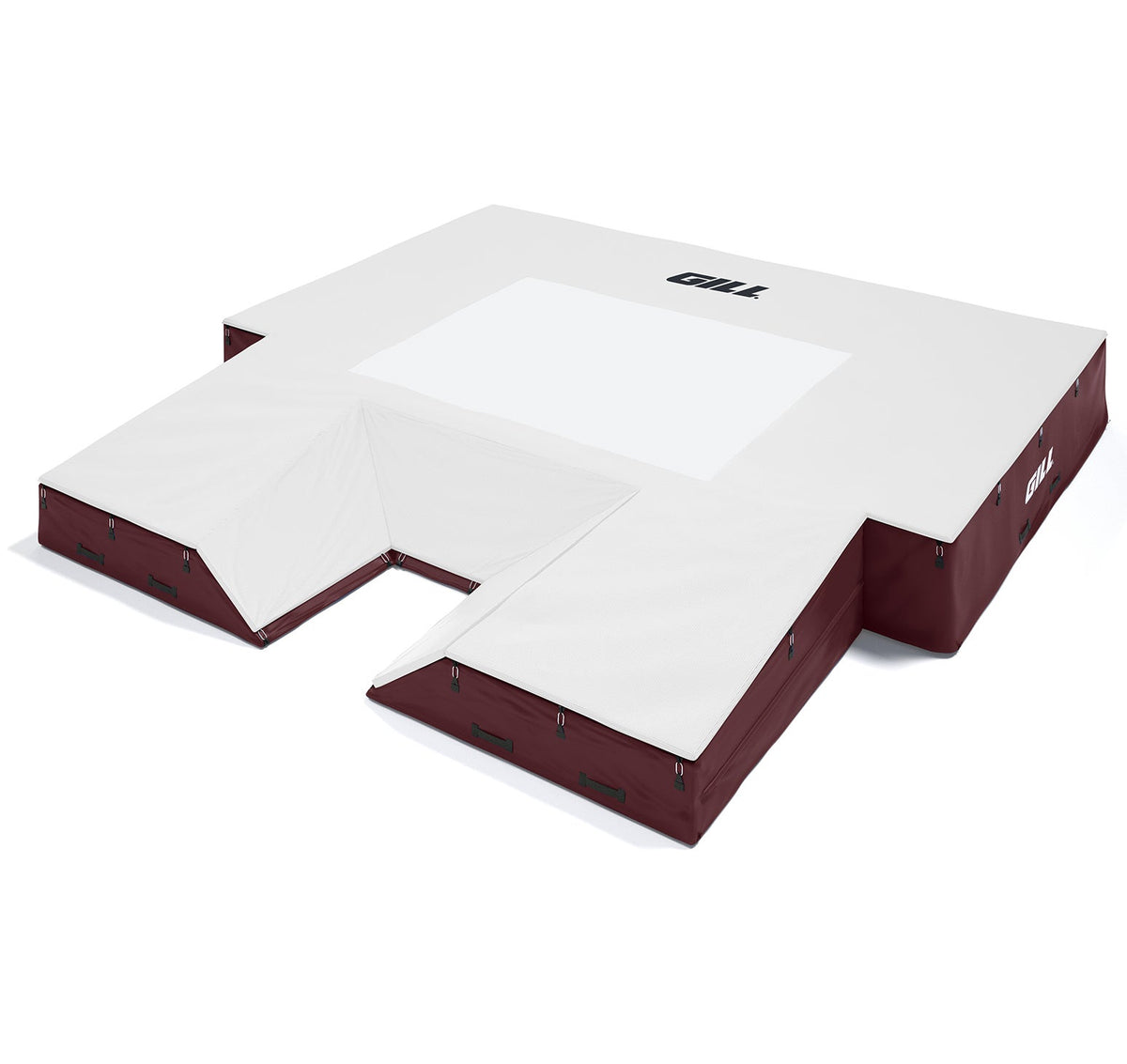 Gill Athletics S1 Pole Vault Landing System (20' X 20' 2.5" X 28") Maroon, White