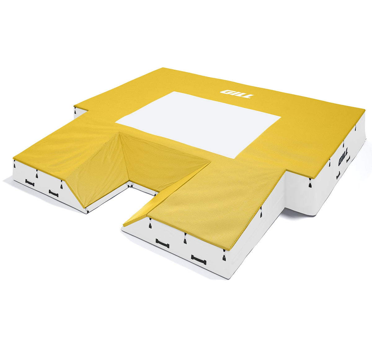 Gill Athletics S1 Pole Vault Landing System (20' X 20' 2.5" X 28") White, Yellow Gold