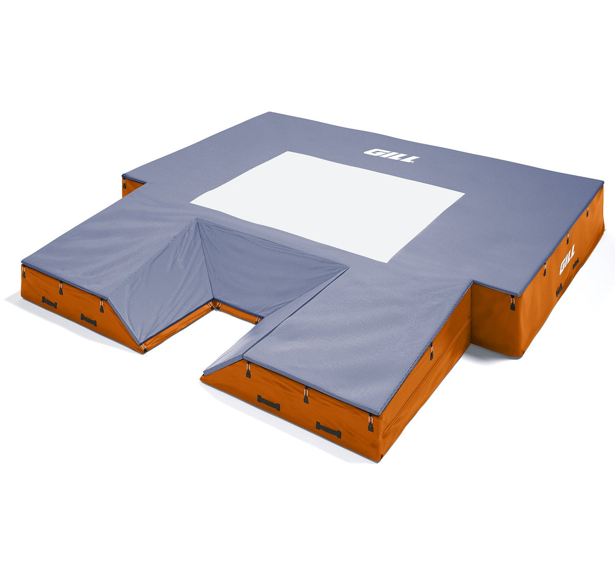 Gill Athletics S1 Pole Vault Landing System (20' X 20' 2.5" X 28") Orange, Royal Blue