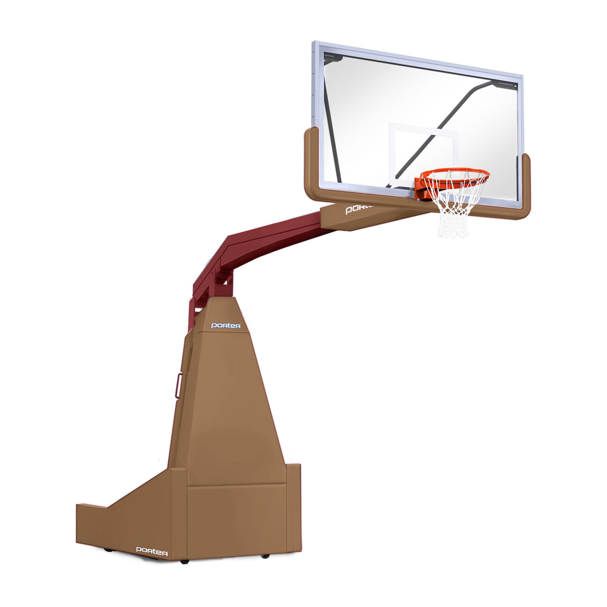 Porter Athletic 1635  Competition Portable Backstop 8' (2.44m), Tan, Maroon / No Graphics