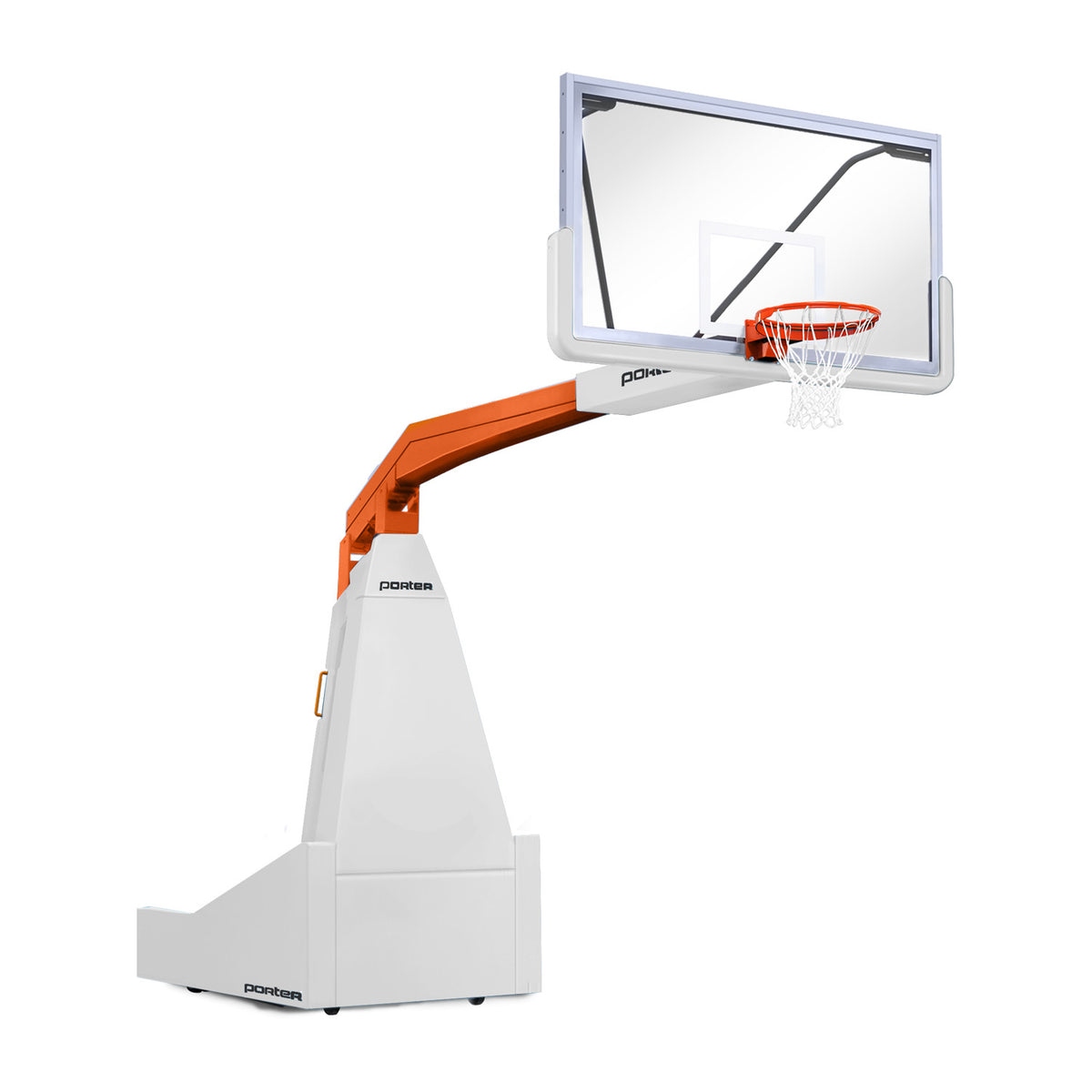 Porter Athletic 1635  Competition Portable Backstop 8' (2.44m), White, Orange / No Graphics