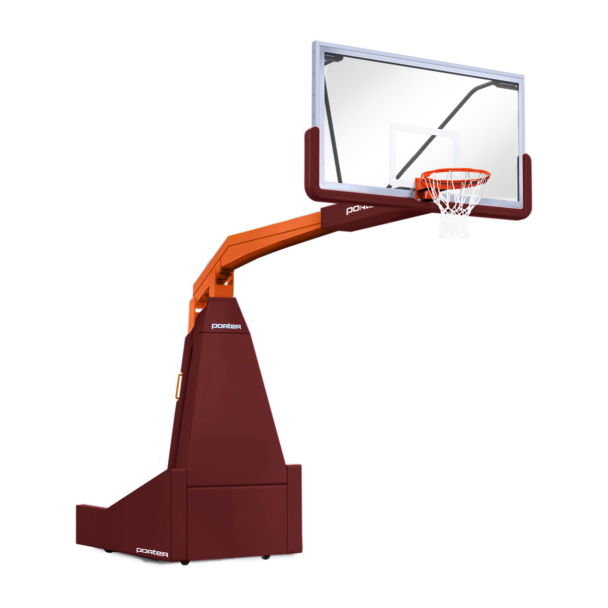 Porter Athletic 1635  Competition Portable Backstop 8' (2.44m), Maroon, Orange / No Graphics