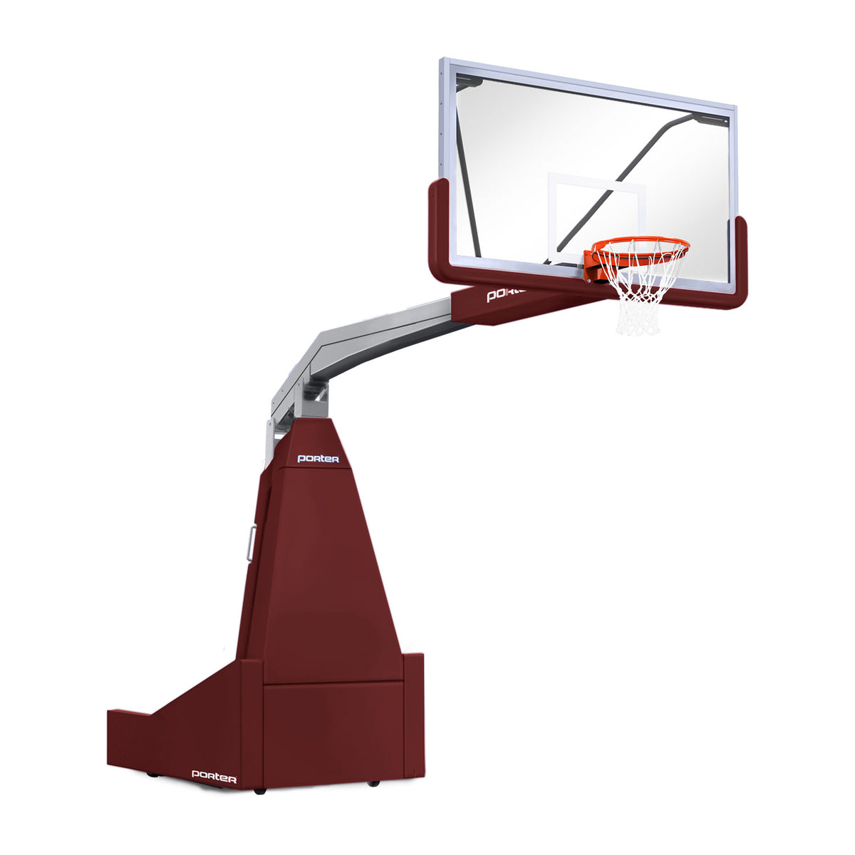 Porter Athletic 1635  Competition Portable Backstop 8' (2.44m), Maroon, Gray / No Graphics