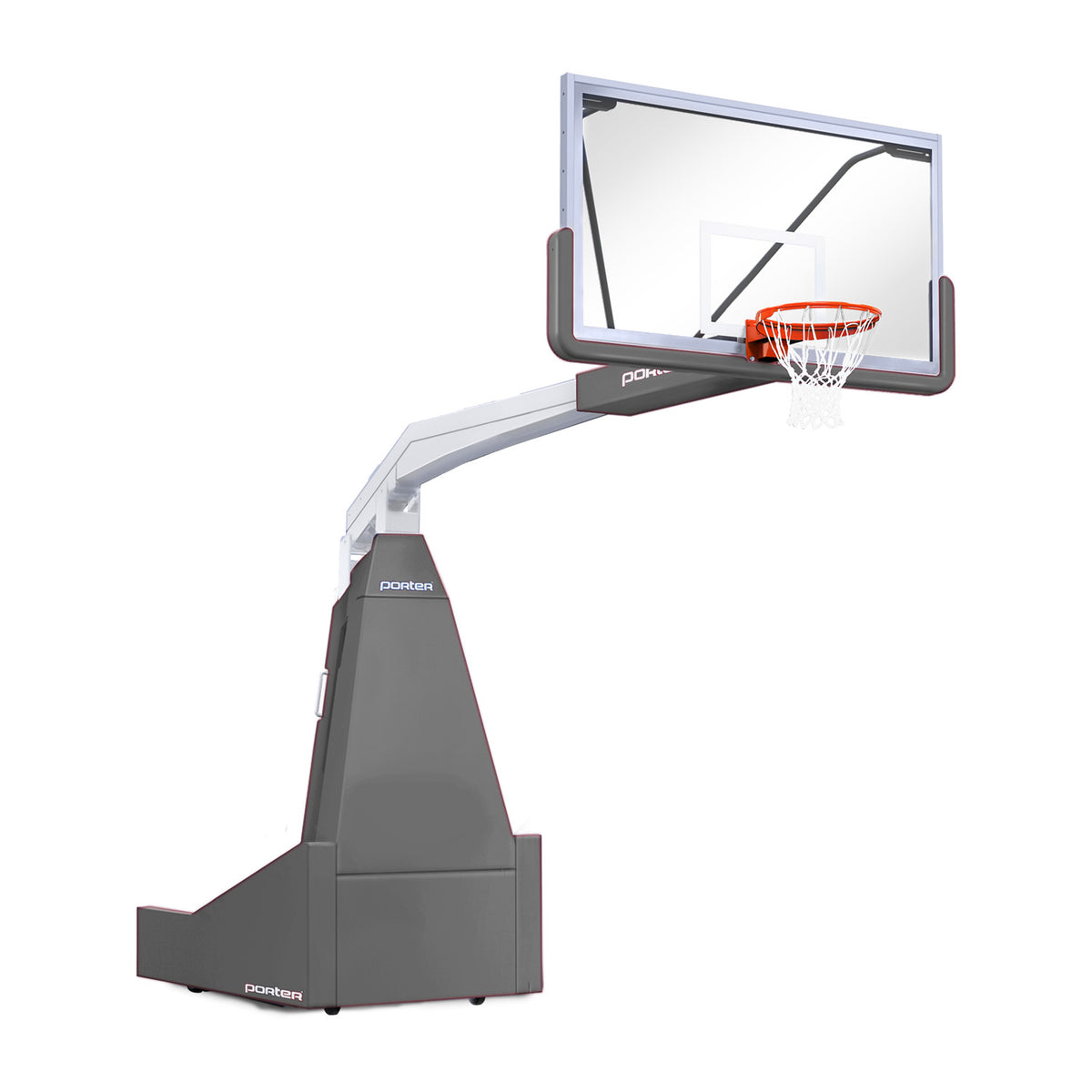 Porter Athletic 1635  Competition Portable Backstop 8' (2.44m), Gray, White / No Graphics