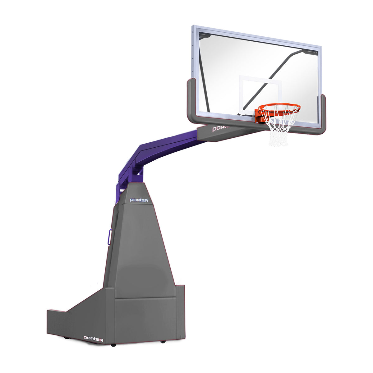 Porter Athletic 1635  Competition Portable Backstop 8' (2.44m), Gray, Purple / No Graphics