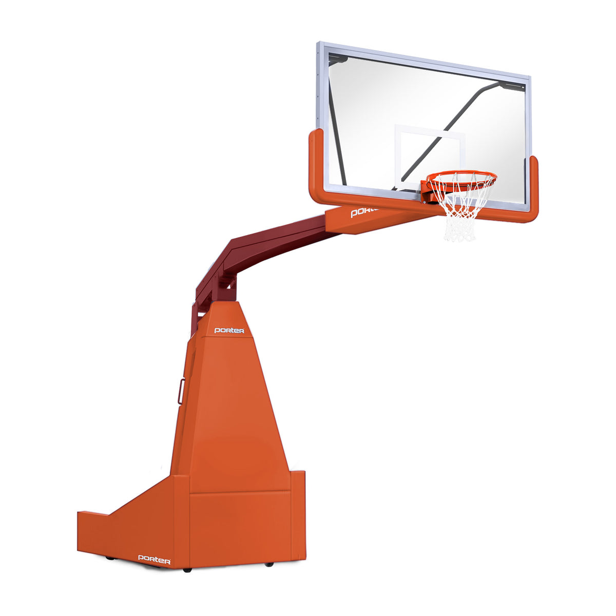 Porter Athletic 1635  Competition Portable Backstop 8' (2.44m), Orange, Maroon / No Graphics