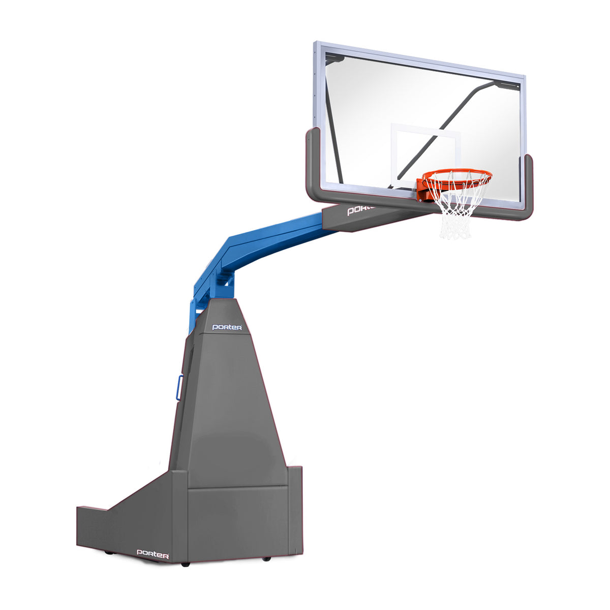 Porter Athletic 1635  Competition Portable Backstop 8' (2.44m), Gray, Royal Blue / No Graphics