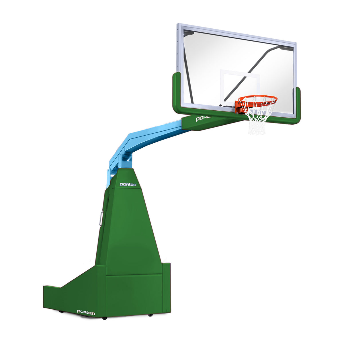 Porter Athletic 1635  Competition Portable Backstop 8' (2.44m), Kelly Green, Light Blue / No Graphics