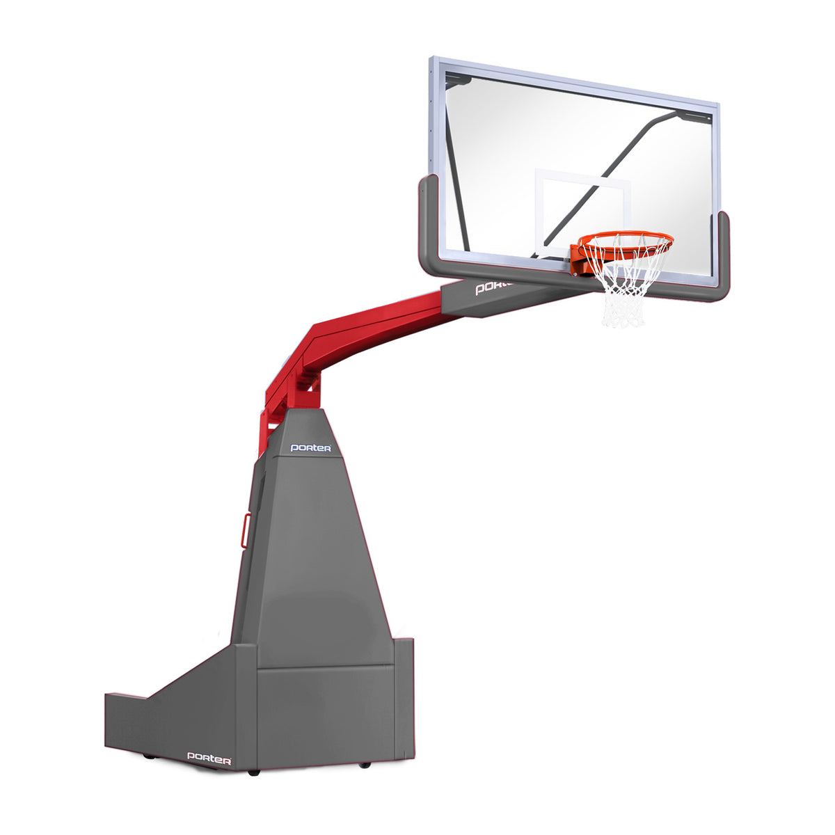 Porter Athletic 1635  Competition Portable Backstop 8' (2.44m), Gray, Red / No Graphics