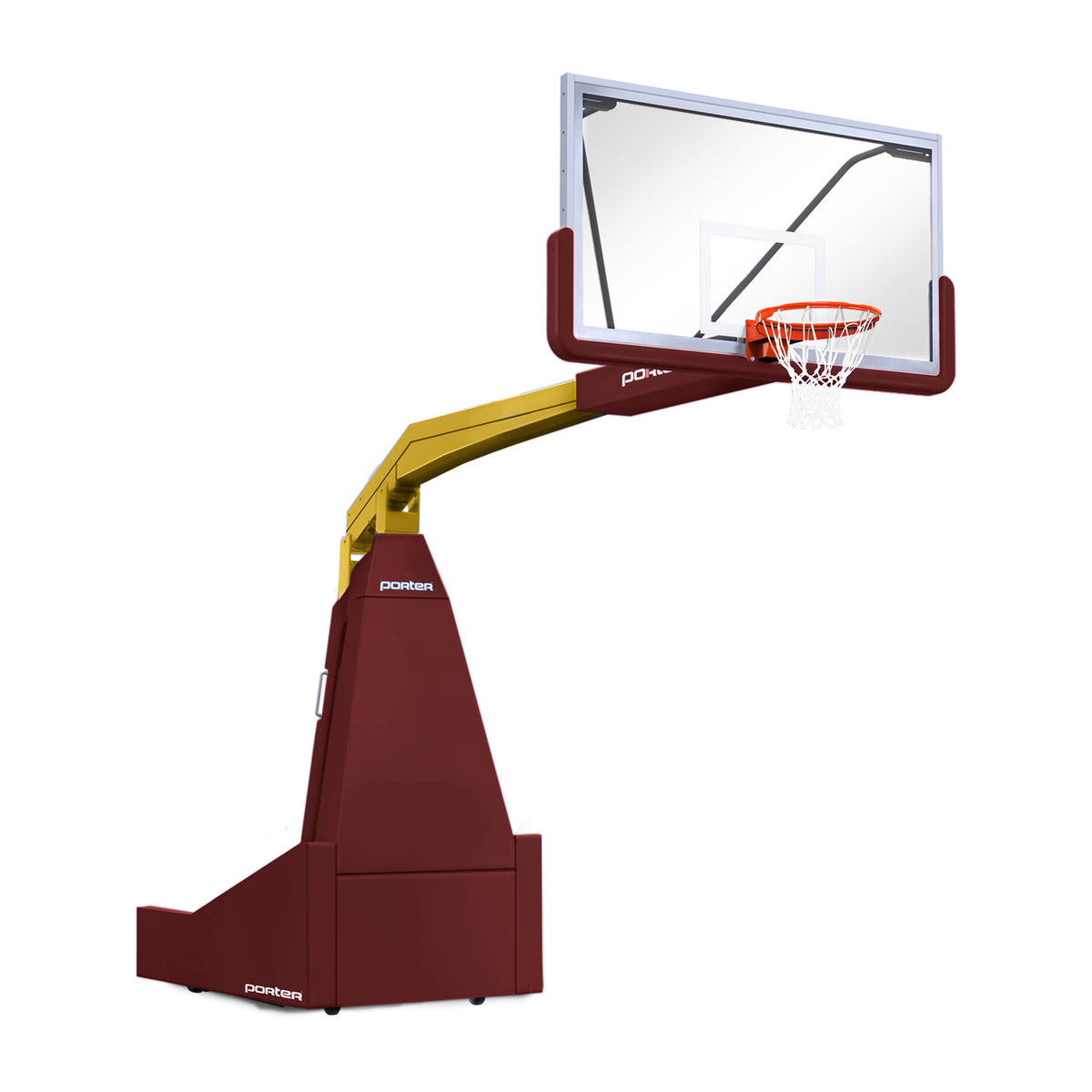 Porter Athletic 1635  Competition Portable Backstop 8' (2.44m), Maroon, Old Gold / No Graphics