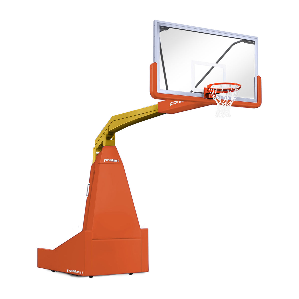 Porter Athletic 1635  Competition Portable Backstop 8' (2.44m), Orange, Old Gold / No Graphics