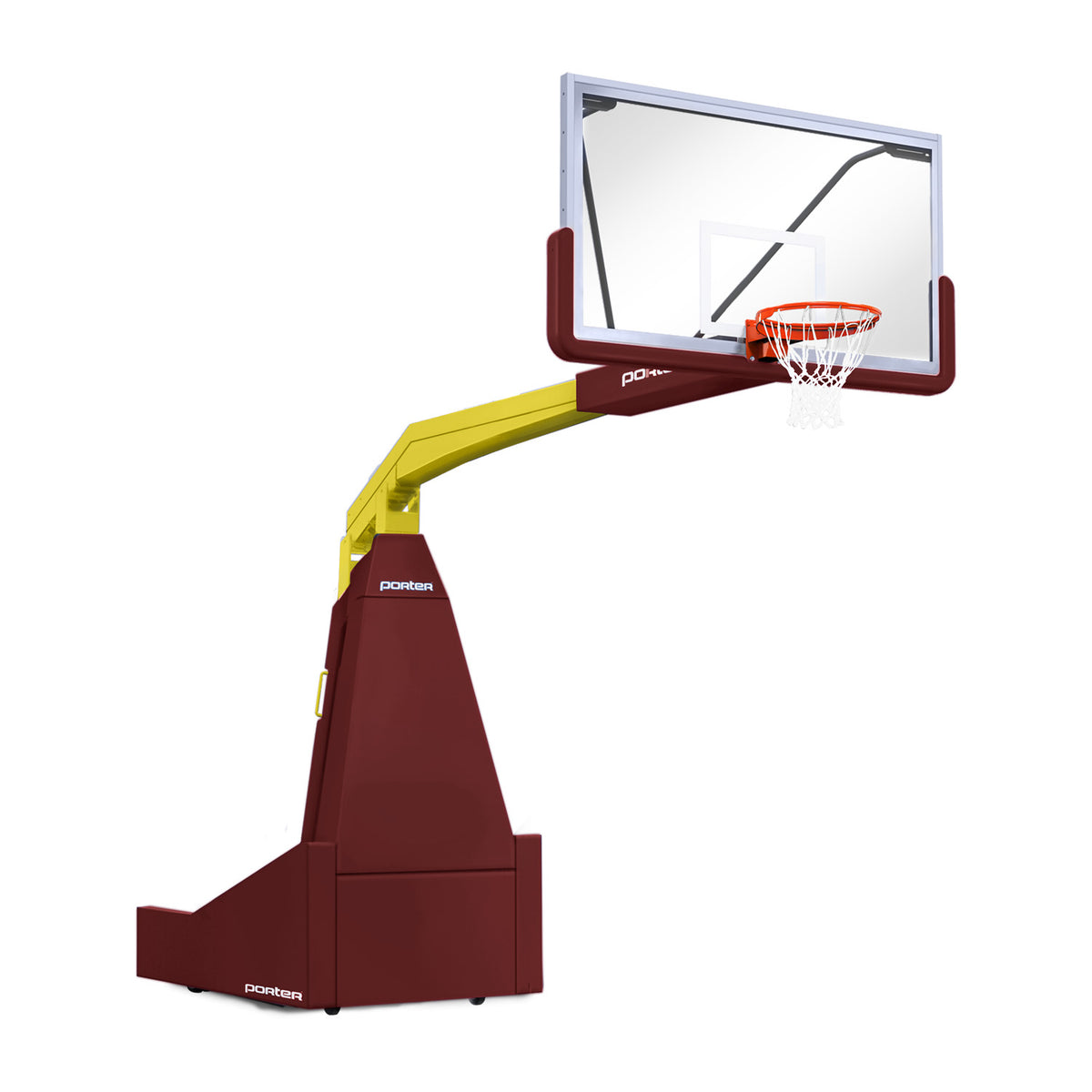 Porter Athletic 1635  Competition Portable Backstop 8' (2.44m), Maroon, Yellow Gold / No Graphics