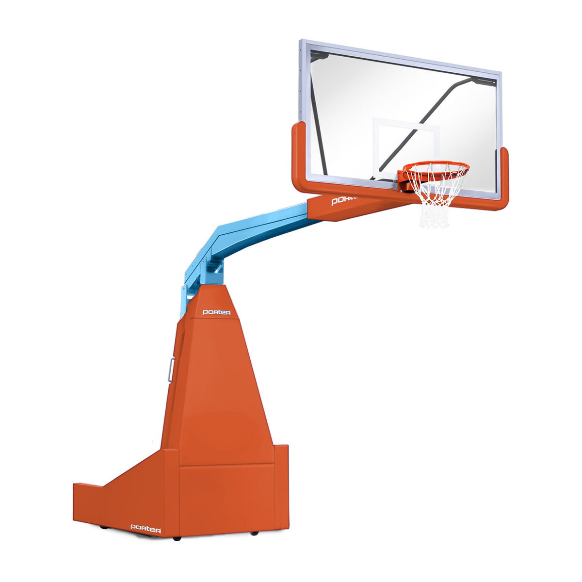 Porter Athletic 1635  Competition Portable Backstop 8' (2.44m), Orange, Light Blue / No Graphics