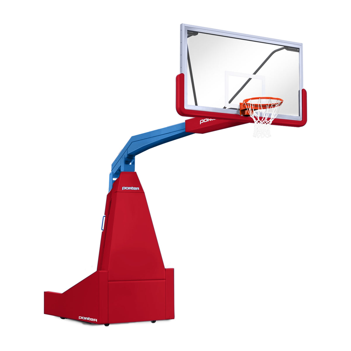 Porter Athletic 1635  Competition Portable Backstop 8' (2.44m), Red, Royal Blue / No Graphics