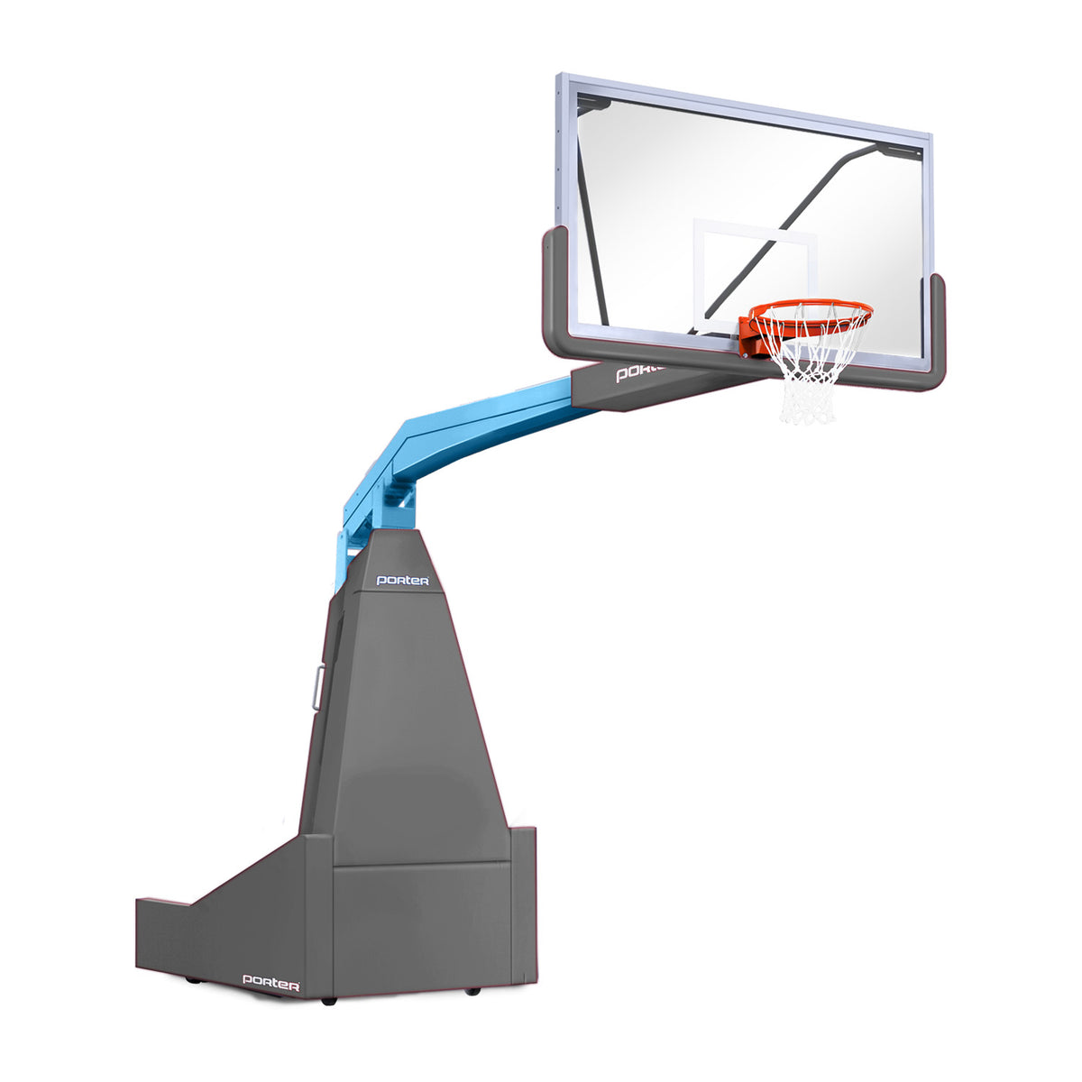 Porter Athletic 1635  Competition Portable Backstop 8' (2.44m), Gray, Light Blue / No Graphics