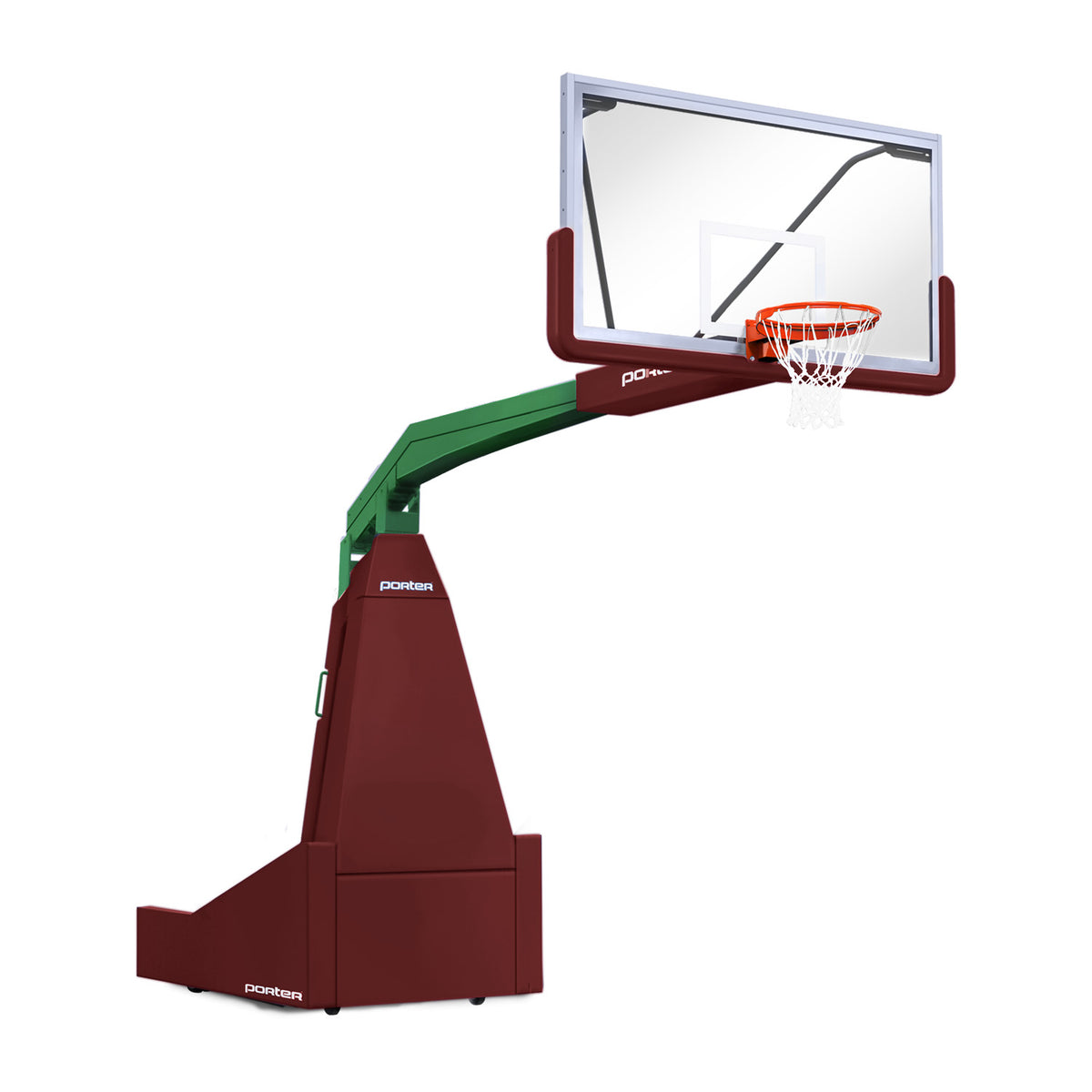 Porter Athletic 1635  Competition Portable Backstop 8' (2.44m), Maroon, Kelly Green / No Graphics