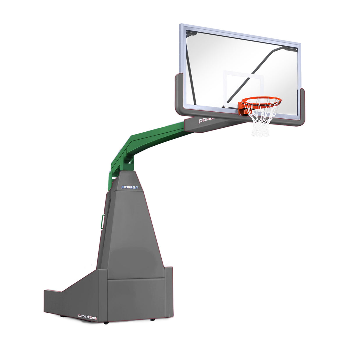 Porter Athletic 1635  Competition Portable Backstop 8' (2.44m), Gray, Kelly Green / No Graphics