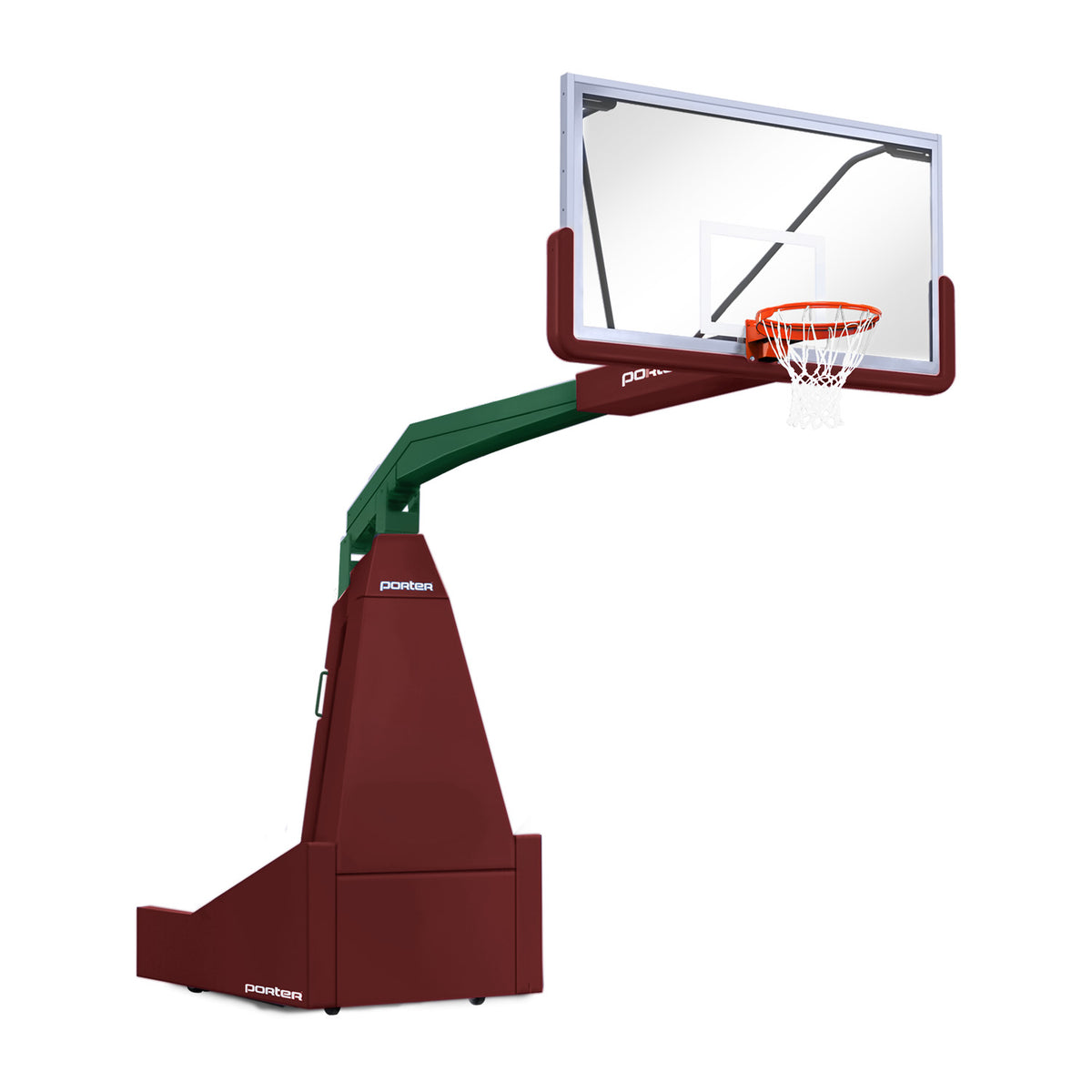 Porter Athletic 1635  Competition Portable Backstop 8' (2.44m), Maroon, Dark Green / No Graphics