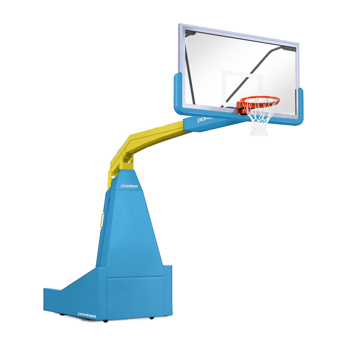 Porter Athletic 1635  Competition Portable Backstop 8' (2.44m), Light Blue, Yellow Gold / No Graphics