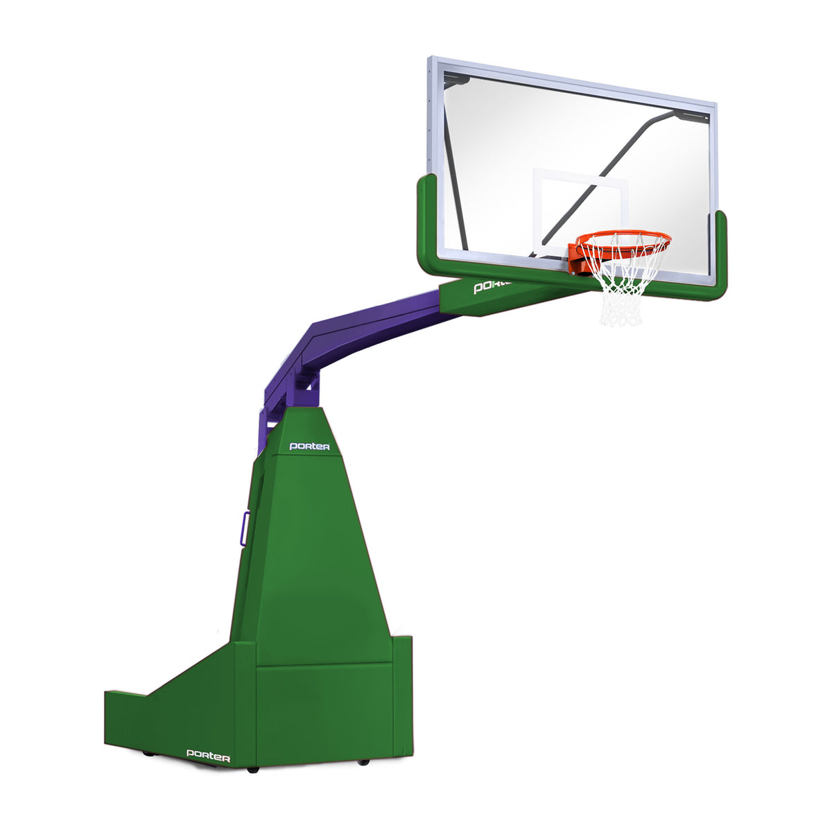 Porter Athletic 1635  Competition Portable Backstop 8' (2.44m), Kelly Green, Purple / No Graphics