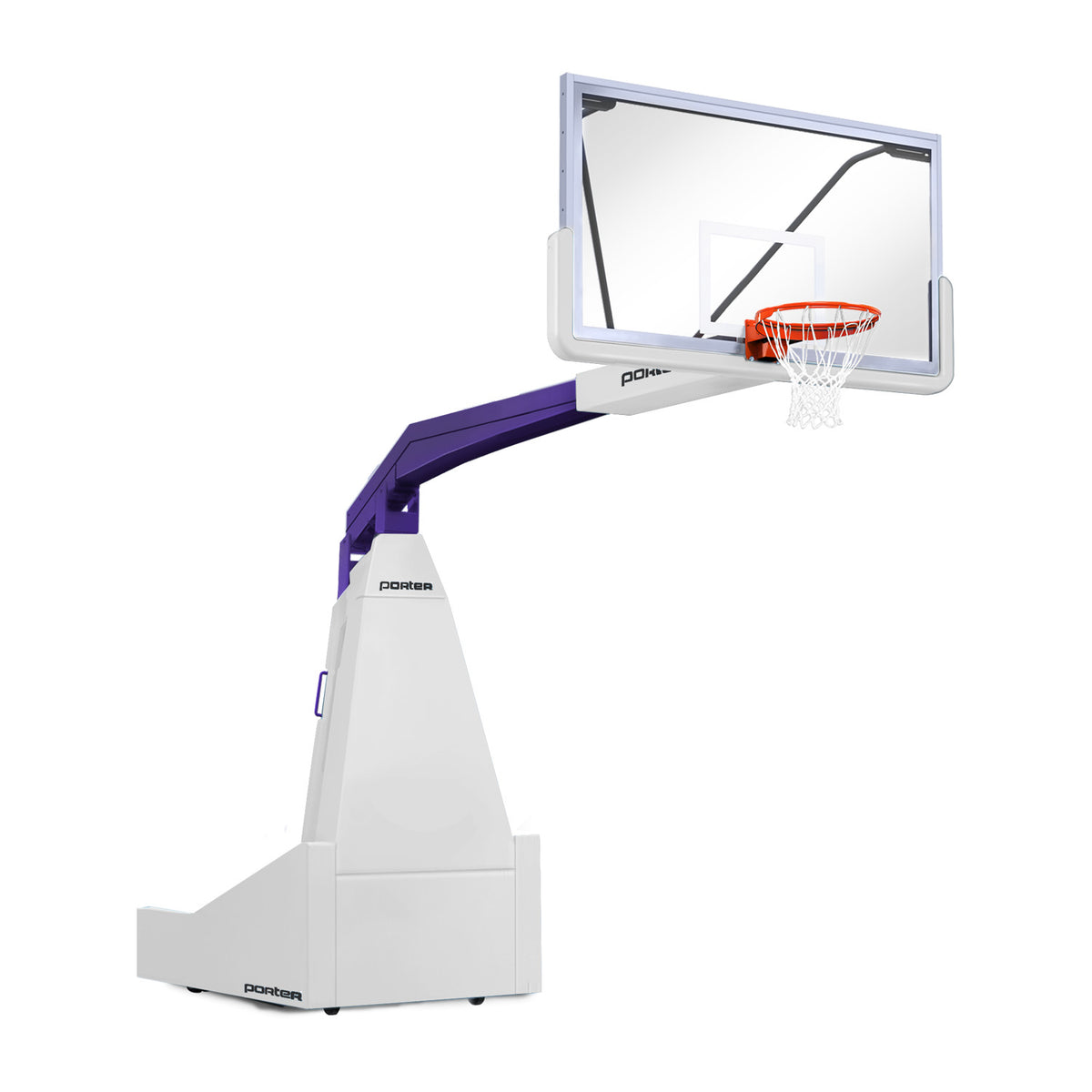 Porter Athletic 1635  Competition Portable Backstop 8' (2.44m), White, Purple / No Graphics