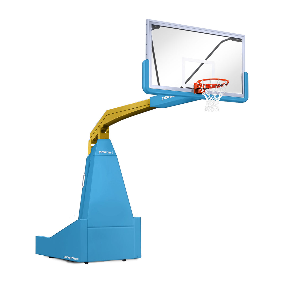 Porter Athletic 1635  Competition Portable Backstop 8' (2.44m), Light Blue, Old Gold / No Graphics