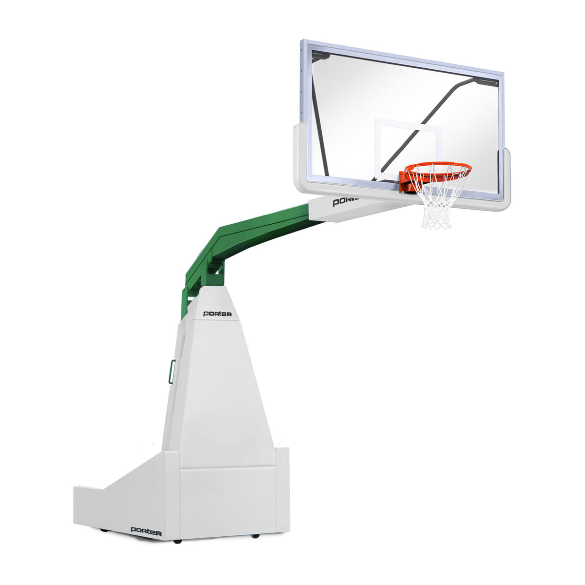 Porter Athletic 1635  Competition Portable Backstop 8' (2.44m), White, Kelly Green / No Graphics