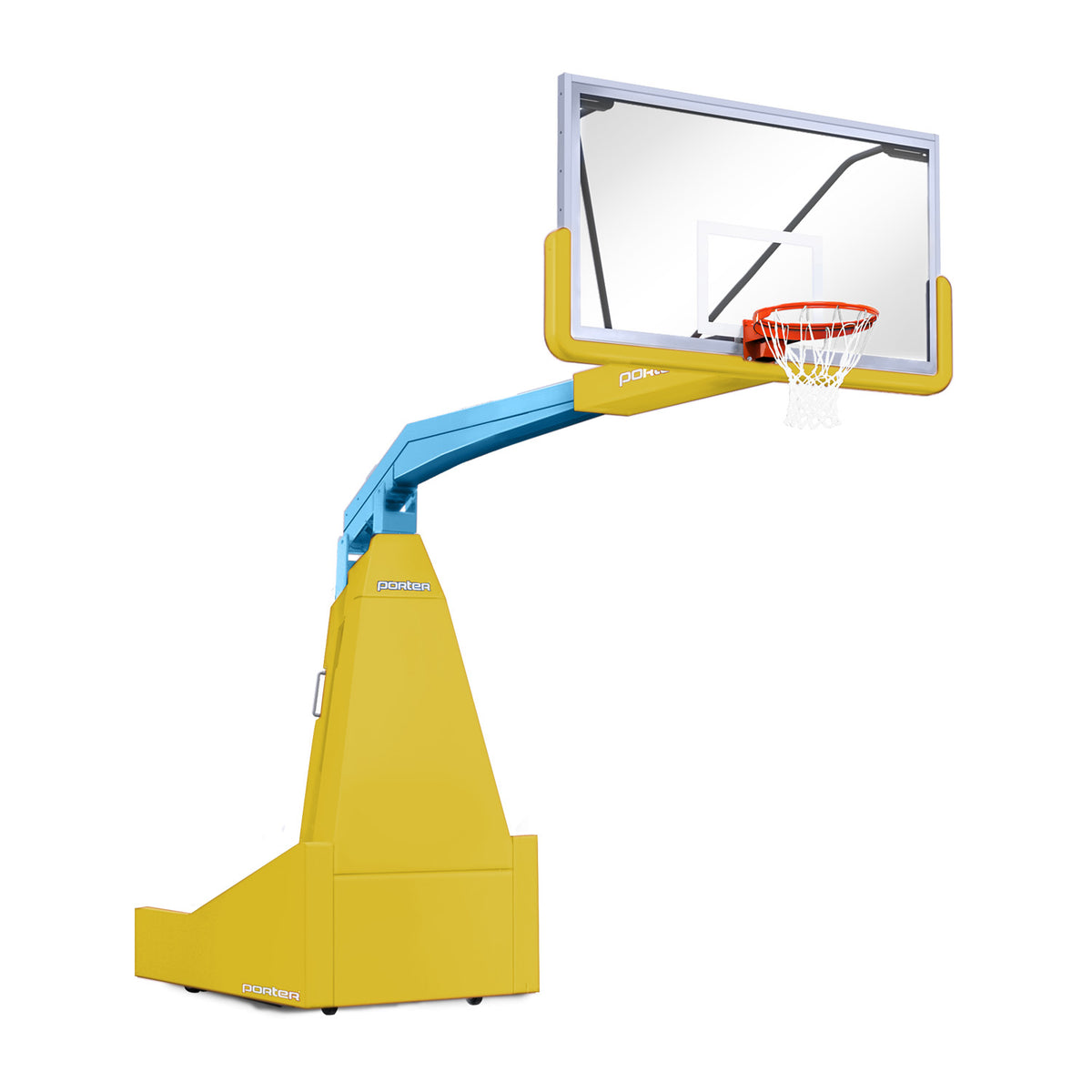 Porter Athletic 1635  Competition Portable Backstop 8' (2.44m), Yellow Gold, Light Blue / No Graphics