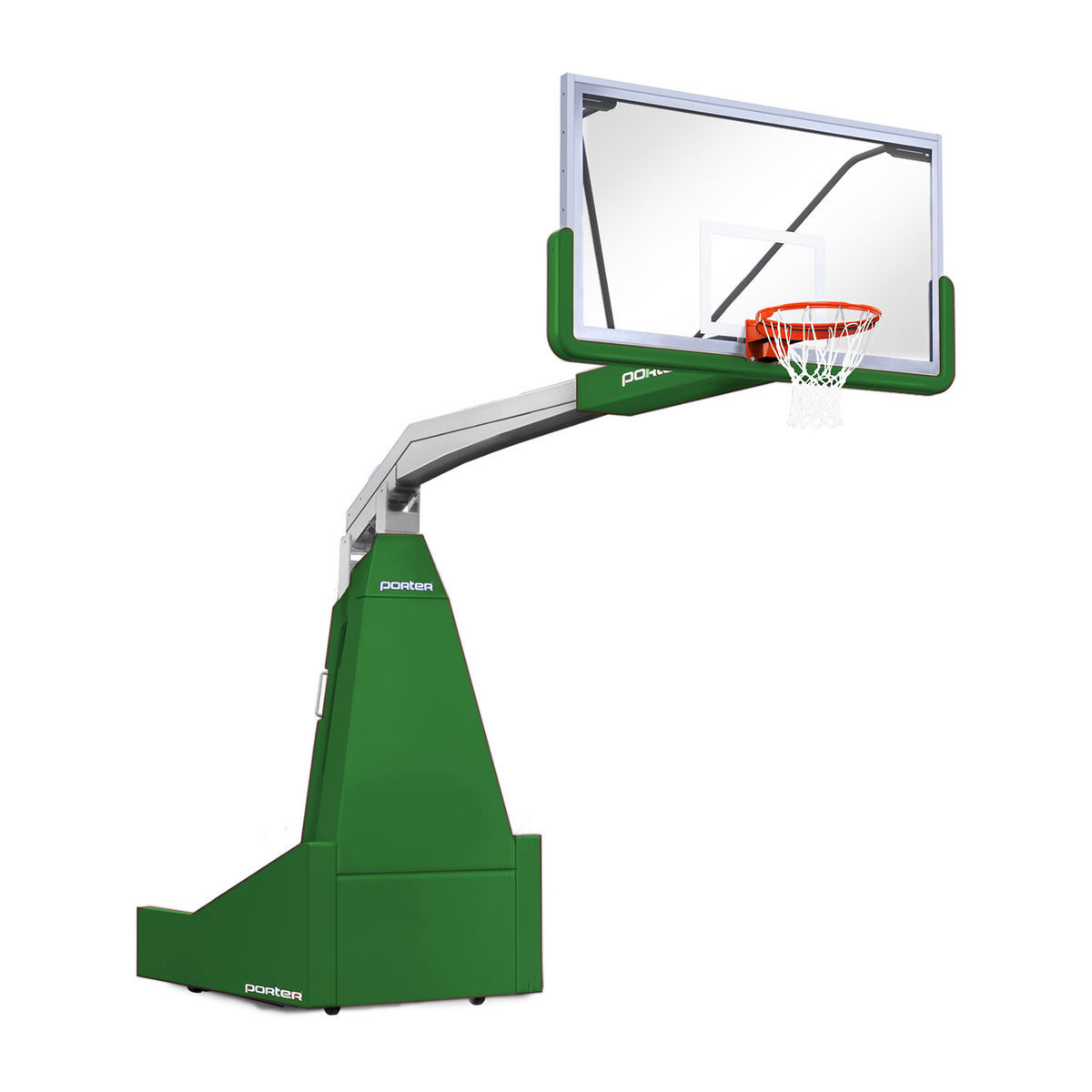 Porter Athletic 1635  Competition Portable Backstop 10'8" (3.25m), Kelly Green, Silver / No Graphics