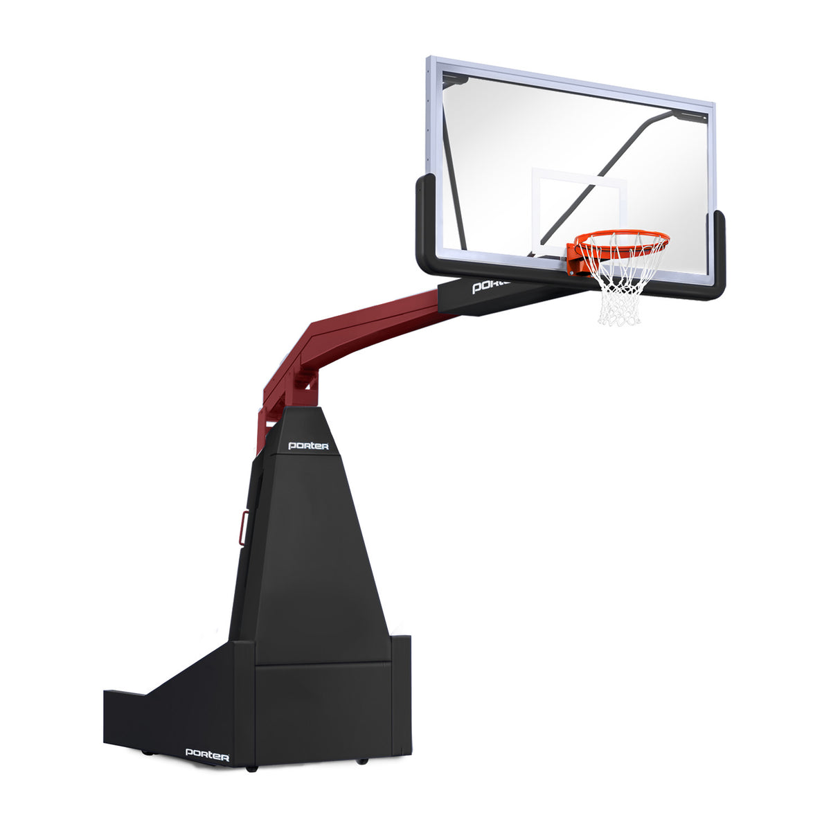 Porter Athletic 1635  Competition Portable Backstop 8' (2.44m), Black, Maroon / No Graphics